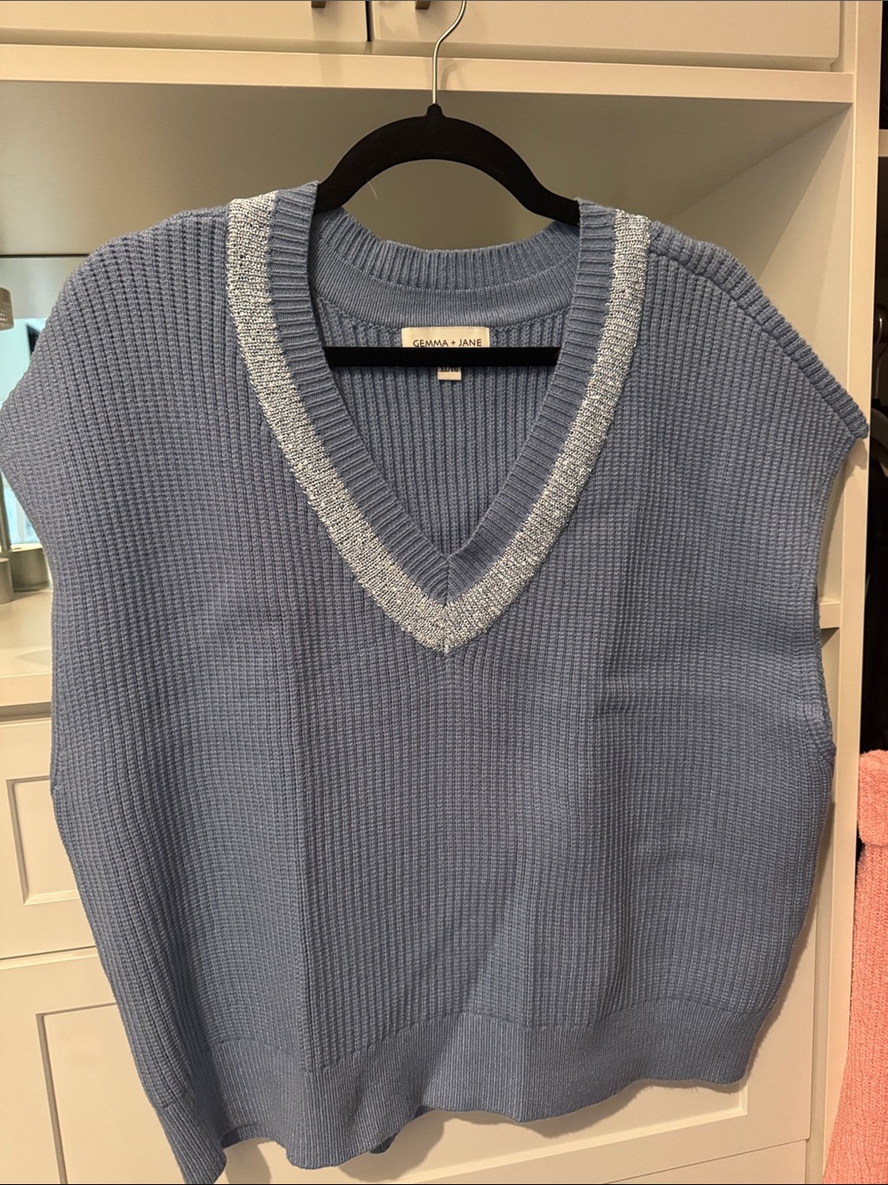 Gorgeous Blue Sequin Sweater Vest